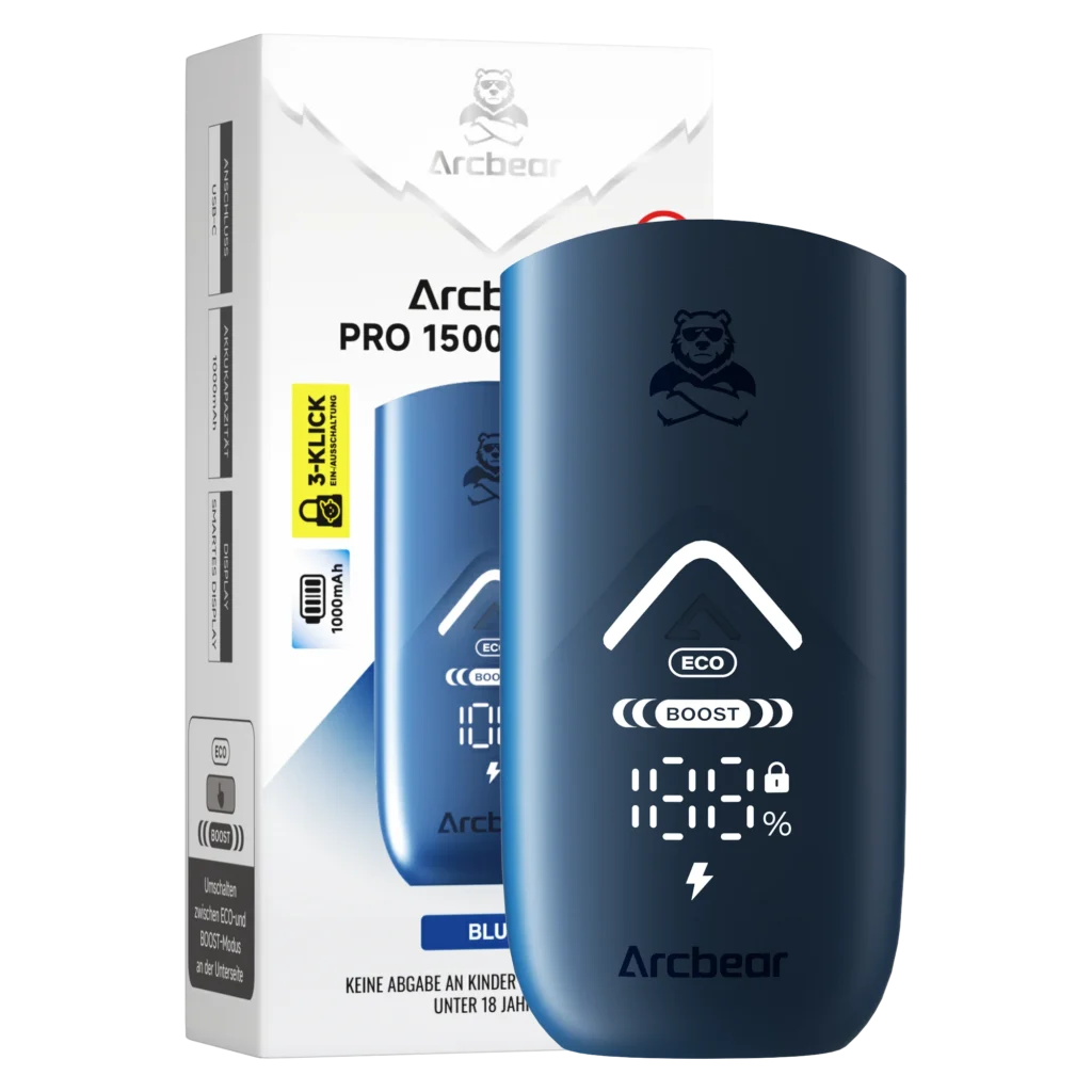 Arcbear Pro 15000 Akku Basisgerät in Blau mit Verpackung