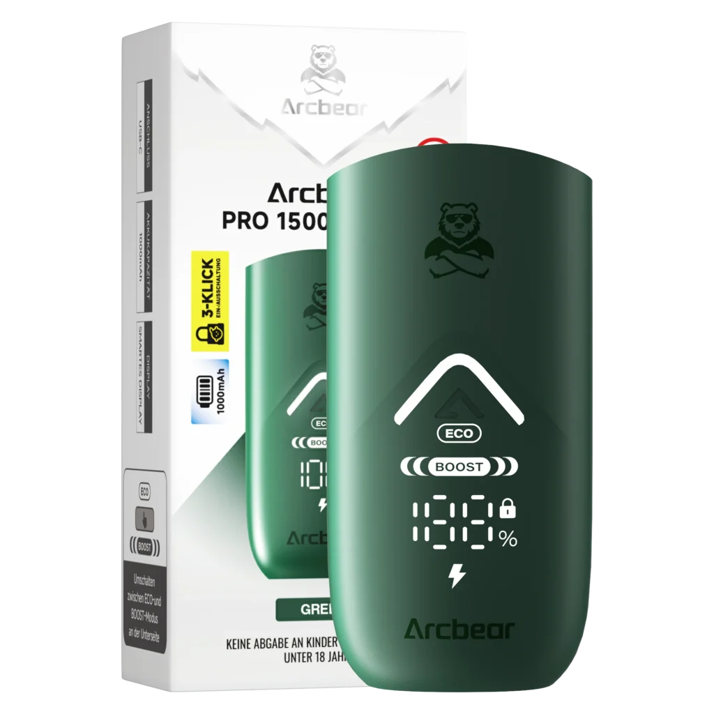 Arcbear Pro 15000 Akku Basisgerät in Grün mit Verpackung