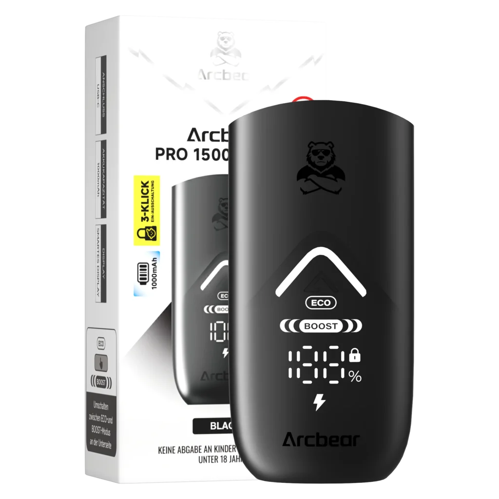 Arcbear Pro 15000 Akku Basisgerät in Schwarz mit Verpackung